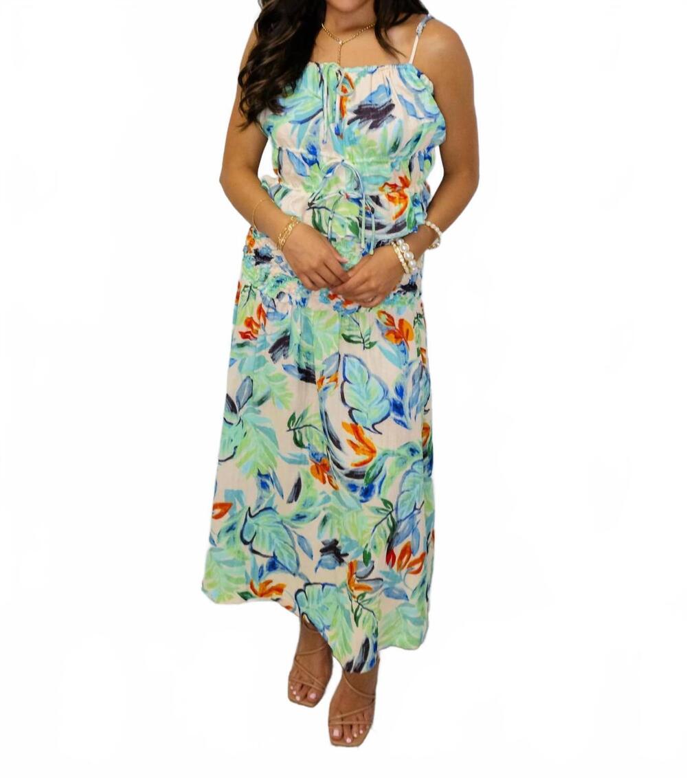 NEW MYSTREE tie front camisole in beach forest